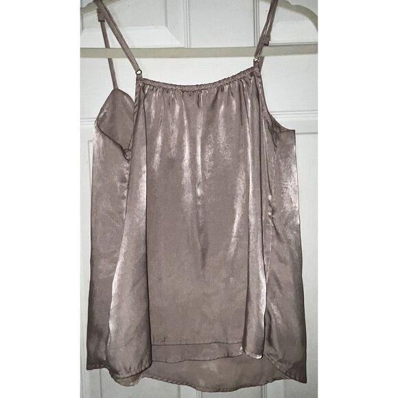 Andree by Unit Tank Wmns Sz S Tan Lace Scallop Neckline Feminine Delicate - Picture 4 of 7